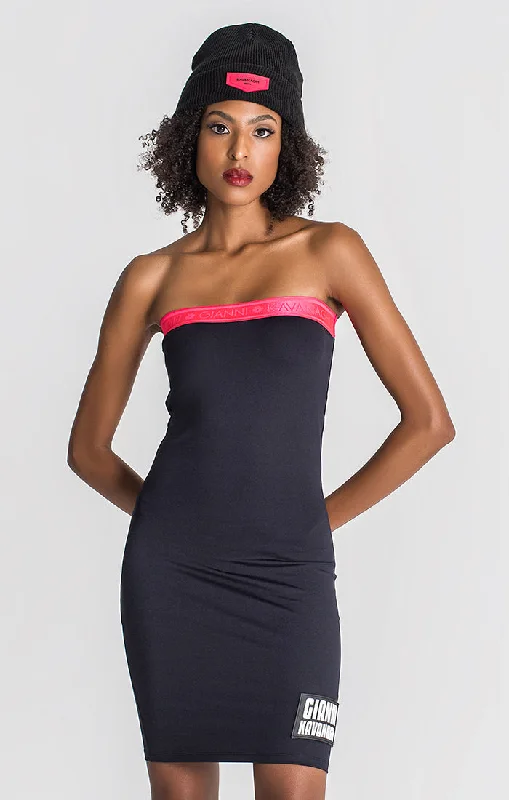 Black Cyber Strapless Dress