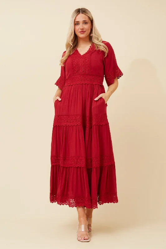 BYRON LACE TRIM MAXI DRESS