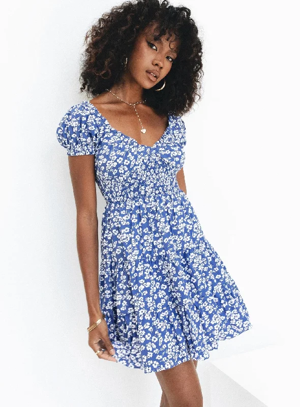 Daniela Mini Dress Blue Floral