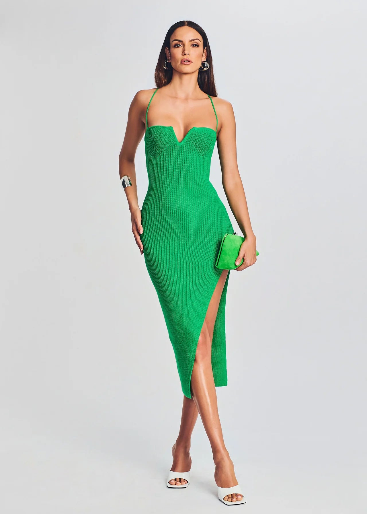 Dominique Knit Midi Dress - Kelly Green