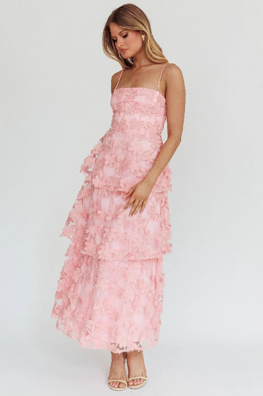 Dori Floral Embellished Maxi Dress Blush