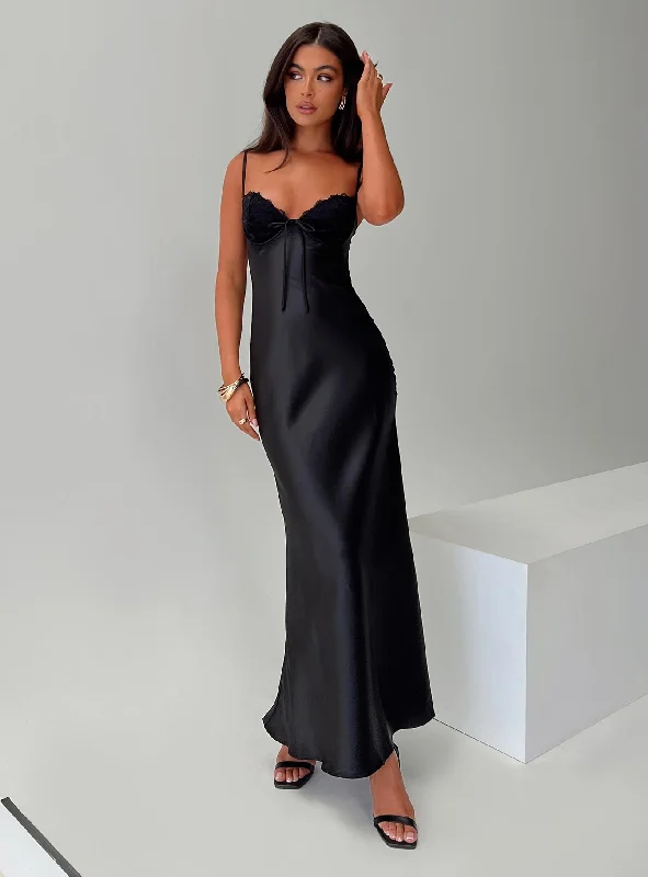 Fadyen Bias Cut Maxi Dress Black Petite