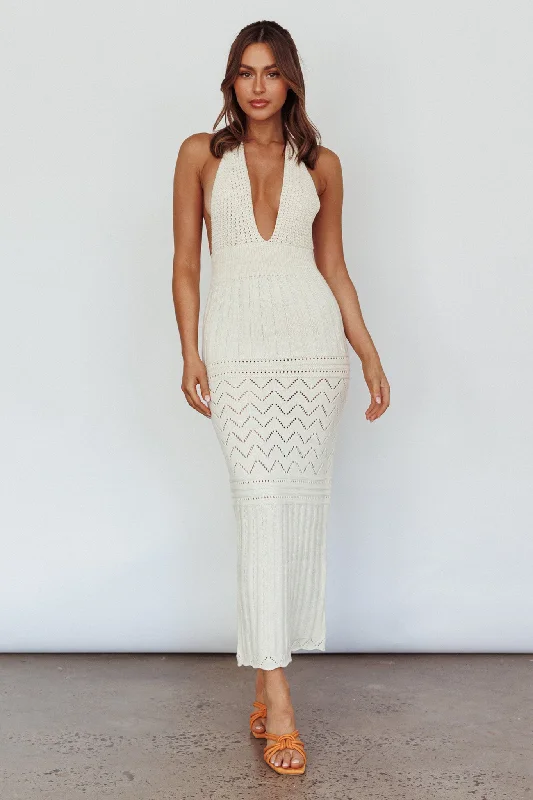 Higher Love Knit Midi Dress Vanilla