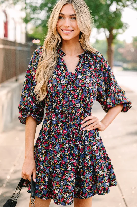 It's About Time Black Floral Dress