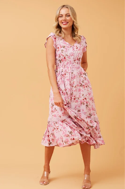 MOROCCO FLORAL MIDI DRESS