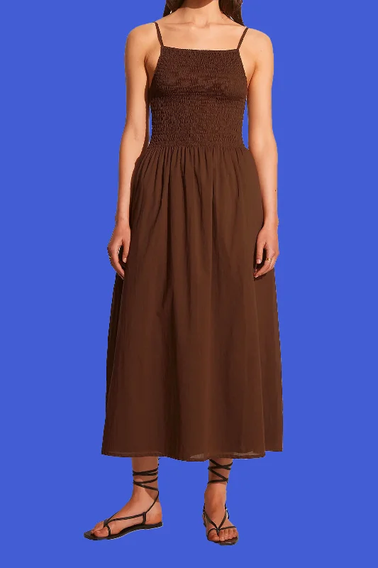 Nolie Midi Dress - Chocolate