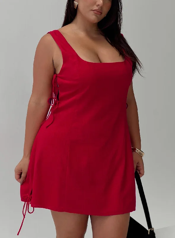 Play It Again Mini Dress Red Curve